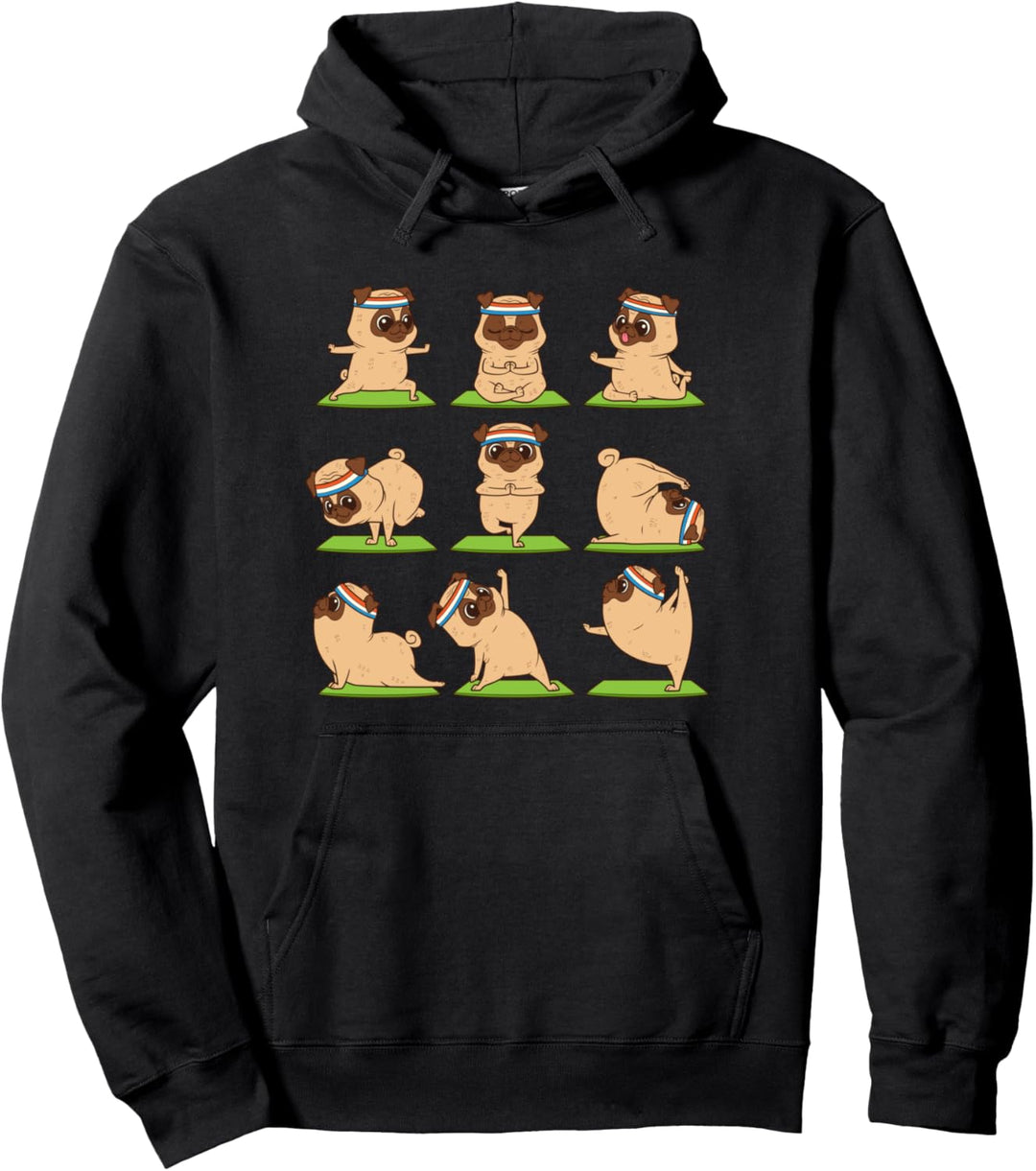 Mops Yoga Position Workout Mops Hund Geschenk Pullover Hoodie