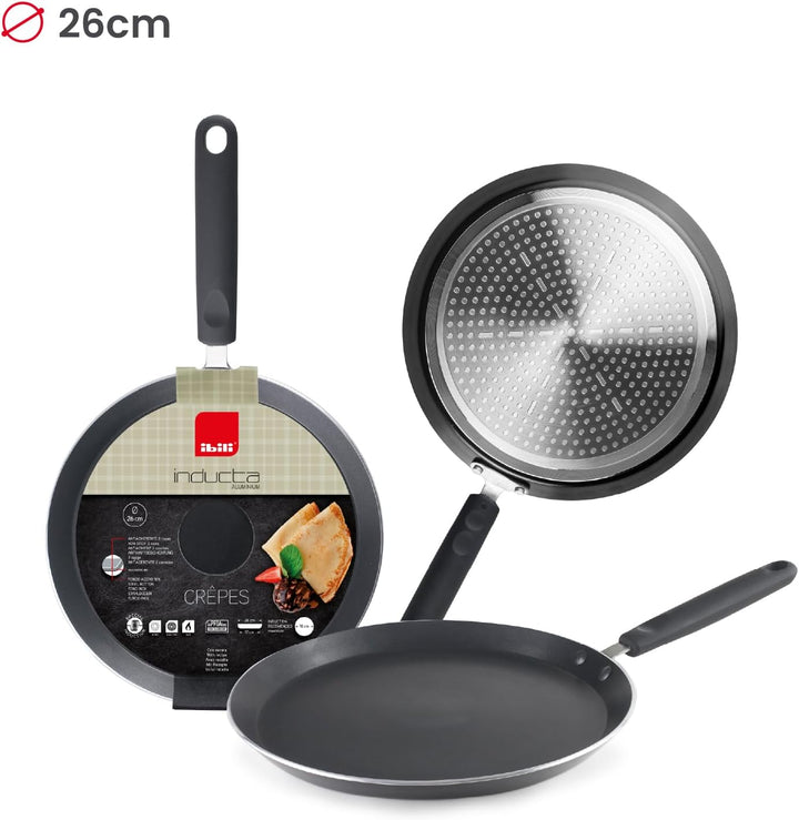 Ibili 411326 Inducta Crêpespfanne, Durchmesser 26 cm 180 x 202 x cm, 180 x 202 x cm