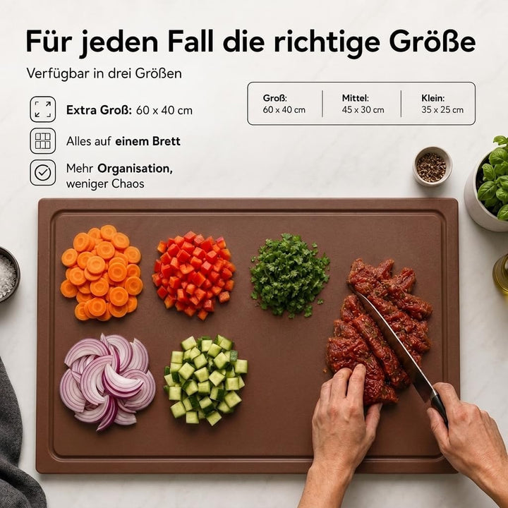 MUVELL stabiles Schneidebrett Kunststoff Spülmaschinenfest, EXTRA dick, messerschonend | Farben & Gr