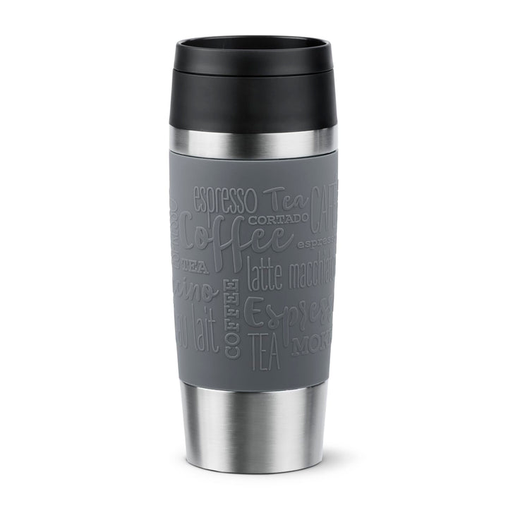 Emsa N20205 Travel Mug Classic Isolierbecher 0,36 Liter | neuer Komfort-Schraubverschluss | Edelstah