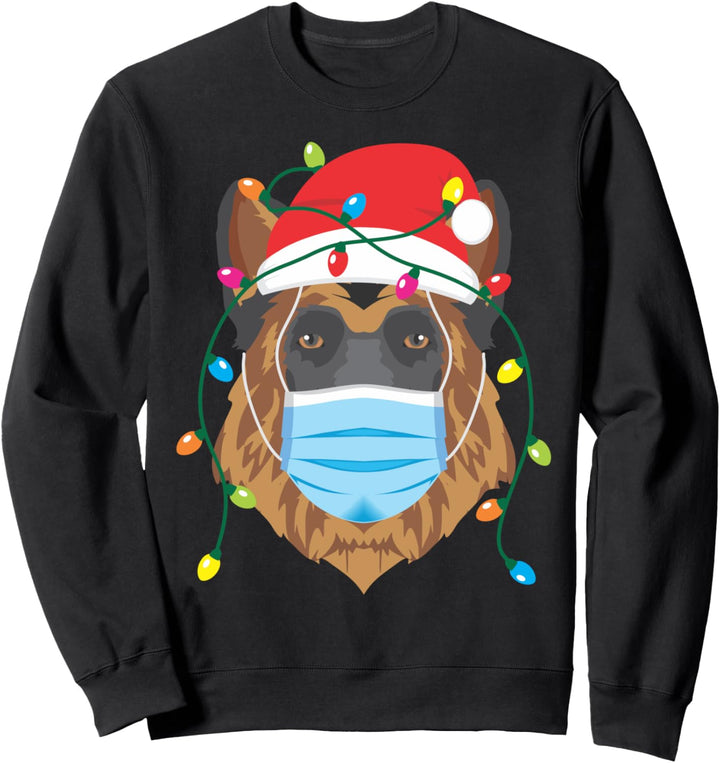 Deutscher Schäferhund, der Weihnachtsmasken-Feiertags Sweatshirt