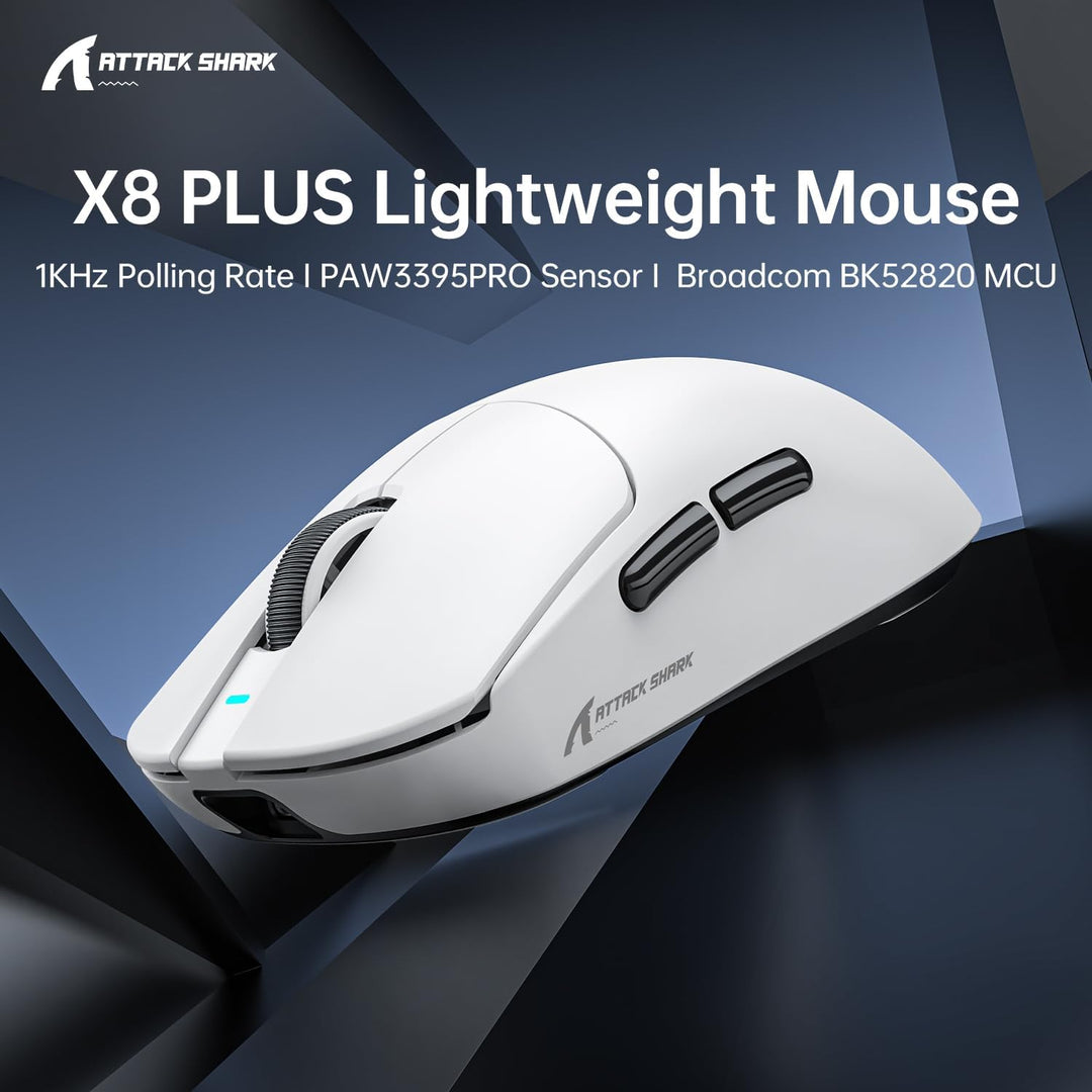 MAMBASNAKE Attack Shark X8PLUS Kabellose Gaming-Maus, PixArt PAW3395PRO-Sensor, 40000 DPI, BT/2,4 GH