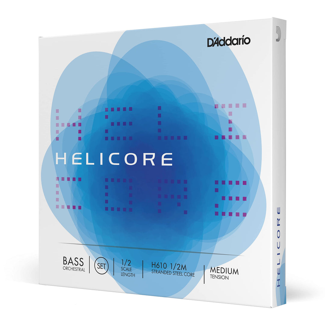 D'Addario H610-1/2M Helicore Kontrabass Saitensatz mehrfach verdrillter Stahlkern 1/2 Medium Masssta