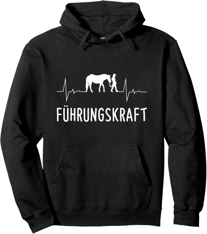 Führungskraft Pferde Reiten Lustiges Pferd Reiter Herzschlag Pullover Hoodie