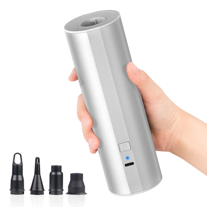 Kabellose Elektrische Luftpumpe mit 2×2000mAh Wiederaufladbarem Akku für Pool, Schlauchboot &amp; Luftma