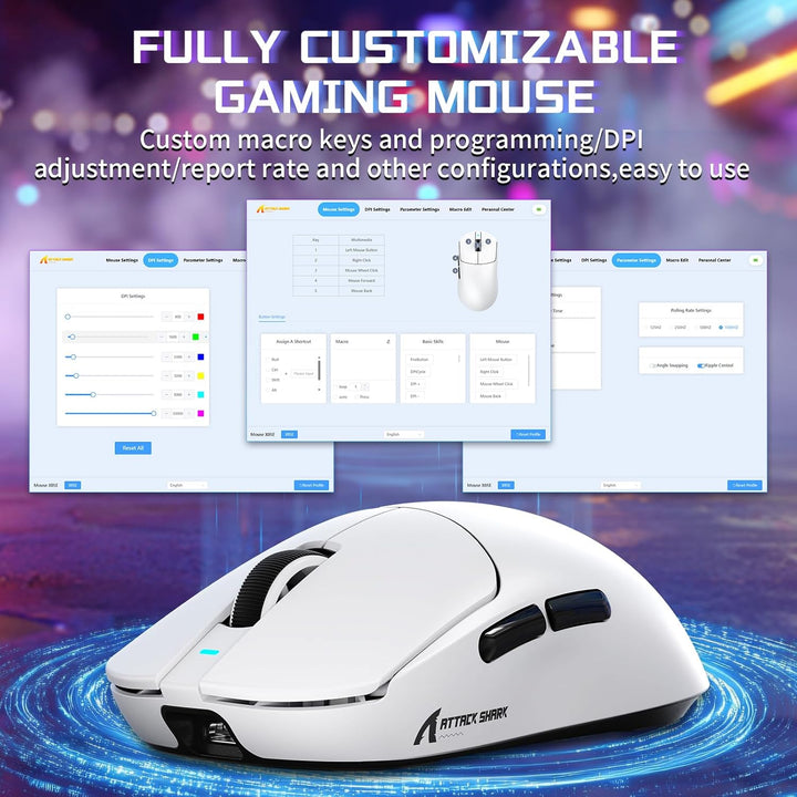 MAMBASNAKE X ATTACK SHARK X8SE 55g ultraleichte kabellose Gaming Maus–bis zu 25000 DPI,PixArt PAW331