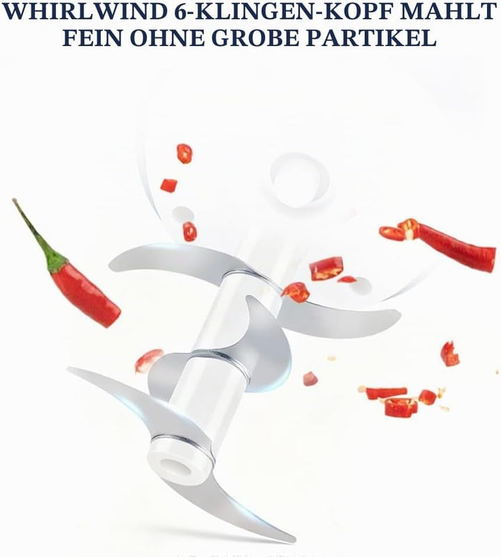 Zerkleinerer Elektrisch Mini, Zwiebel Zerkleinerer 350ml Multizerkleinerer Kabelloser Häcksler mit 6