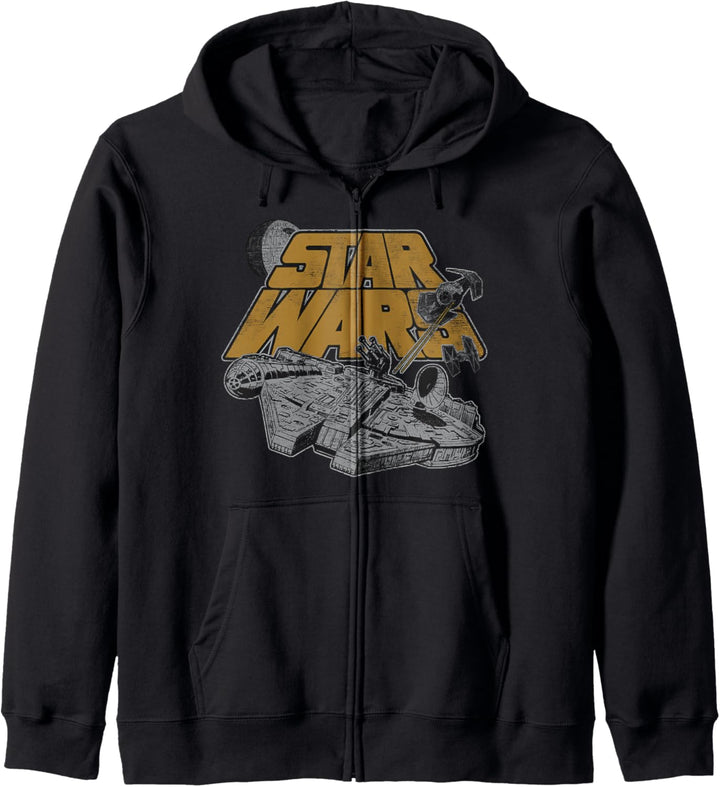 Star Wars Millennium Falcon Star Ship Chase Logo Poster Kapuzenjacke