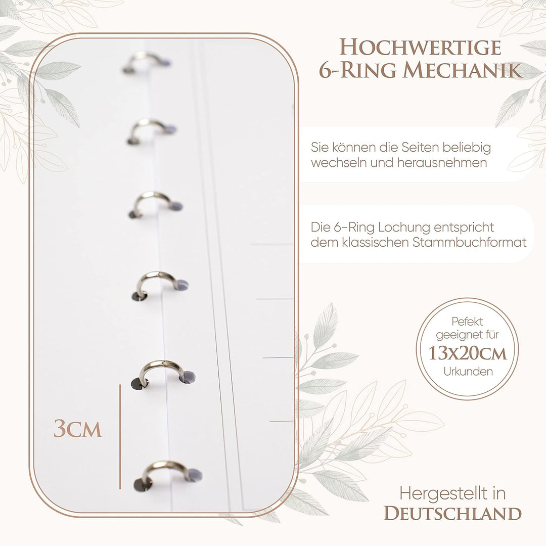 Stammbuch Hand MIT Herz - Stammbuch für die Hochzeit aus hochwertigen Velours und in buchbinderische