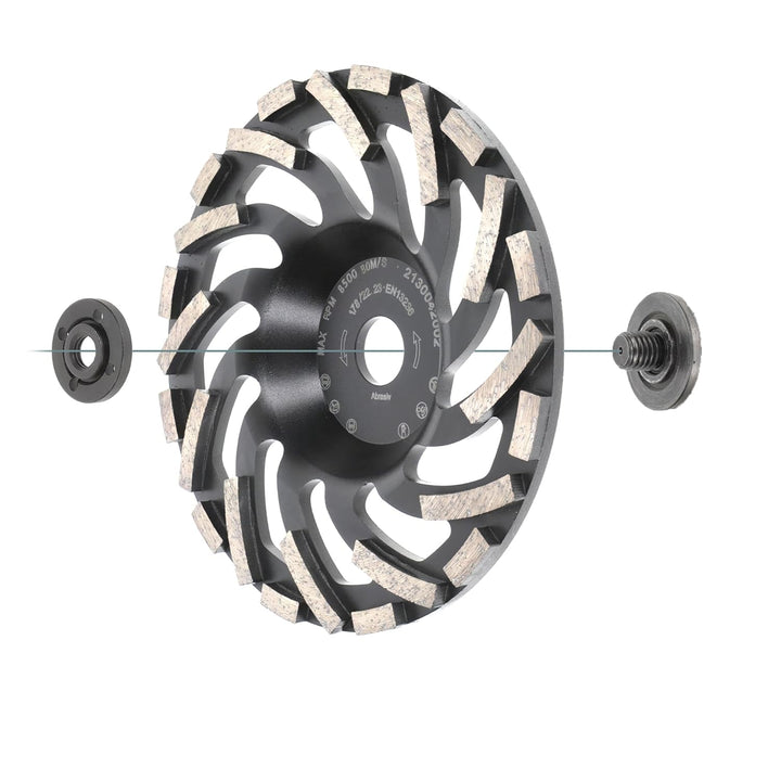 PRODIAMANT Diamant-Schleiftopf 180 mm x 22,2 mm Turbo ST91 Diamantschleifscheibe Asphalt Estrich Pro