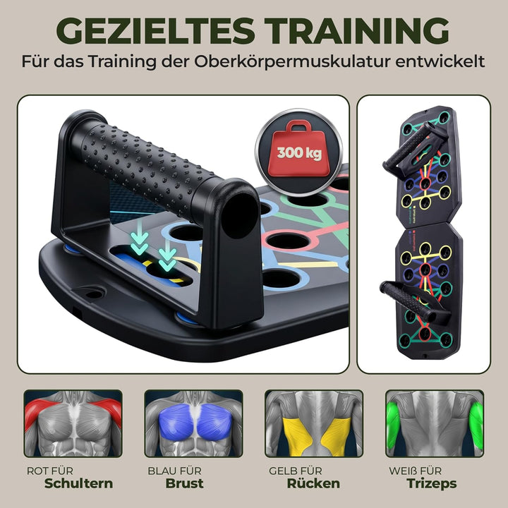 Klimmzugstange Türrahmen ohne Schrauben I Liegestützbrett Set – Home Gym Fitnessgeräte für Zuhause –