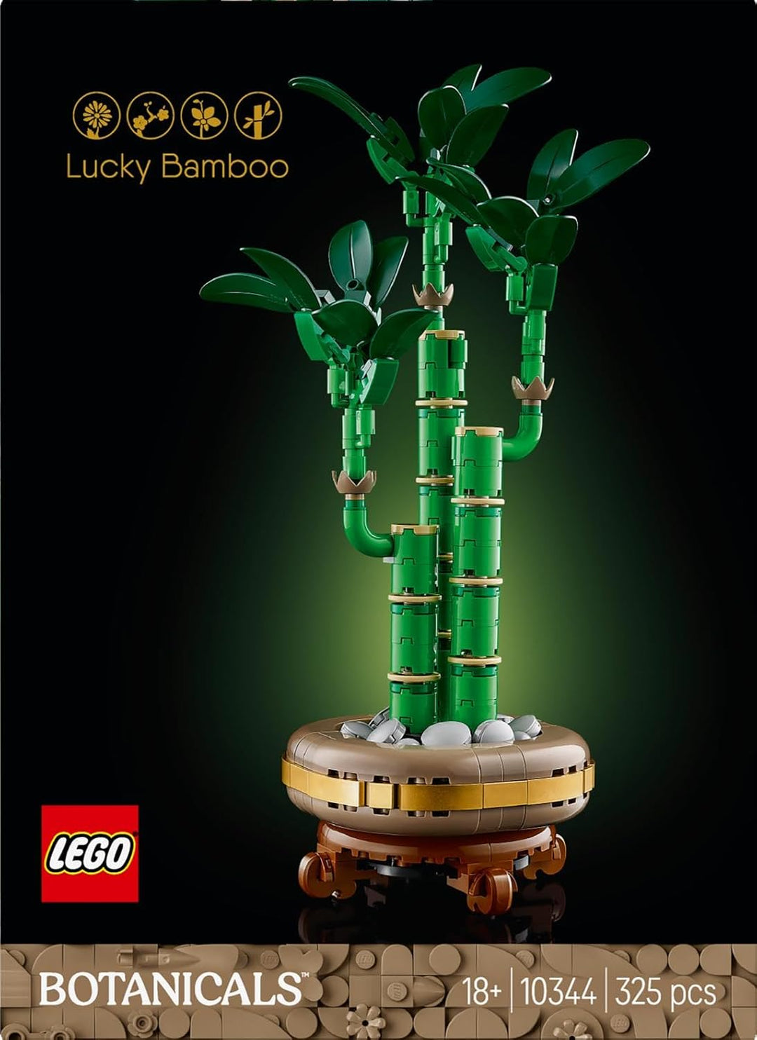 LEGO Botanicals Glücks-Bambus, Kunstpflanze - Bauset für Erwachsene - Geschenk für Einweihungspartys