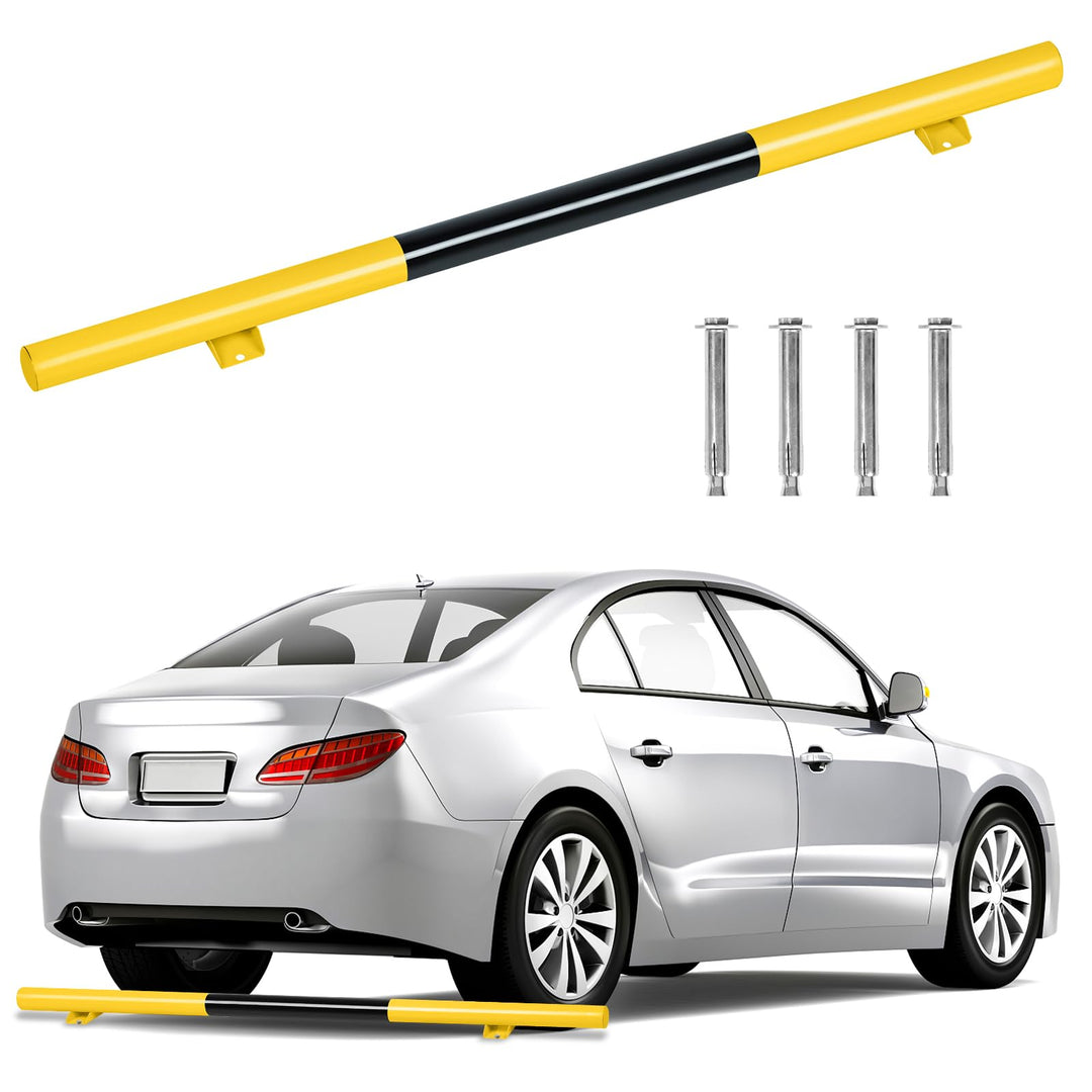 NAIZY Radstopper 1er Metall Parkstopper Parkplatzbegrenzung 180x8x9cm Parkplatzmarkierung mit Dehnsc
