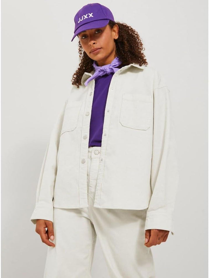 JACK & JONES Damen Jxgelly New RLX Cord Overshirt Sn Jacke L Bone White, L Bone White