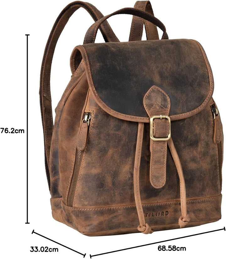 STILORD 'Allison' Rucksack Damen Modern Leder Vintage Daypack Klein Cityrucksack Rucksackhandtasche