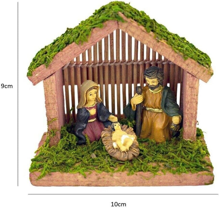 Geri Weihnachtskrippe – traditionelles Mini-Krippe mit Jesus-Figur, Weihnachtsdekoration