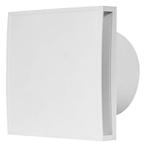 EUROPLAST Ø 100mm Weiss Bad-Lüfter mit Front, Leise Ventilator Lichtschalter-Aktivierung, Ø 100mm We