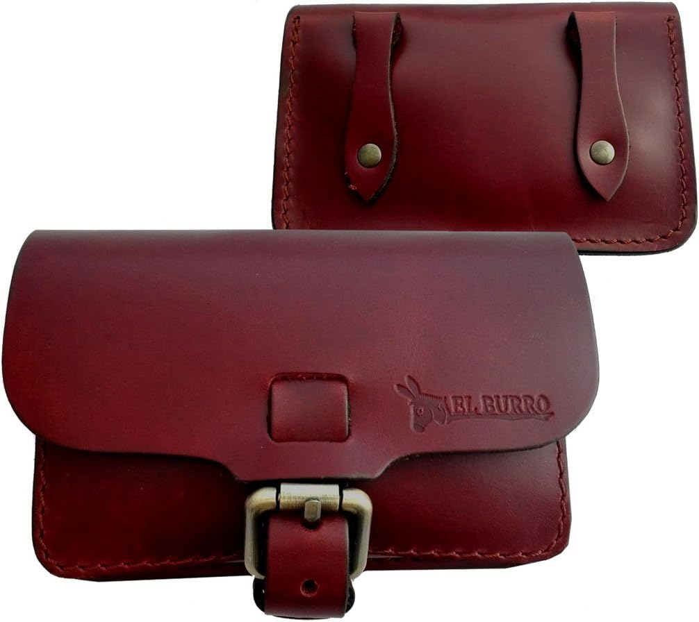 EL BURRO Leder Gürteltasche Hüfttasche Bauchtasche (bordo), Bordo