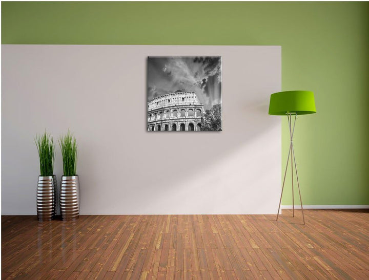 Pixxprint klassisches Colloseum in Rom als Leinwandbild/Grösse: 70x70 cm/Wandbild/Kunstdruck/fertig