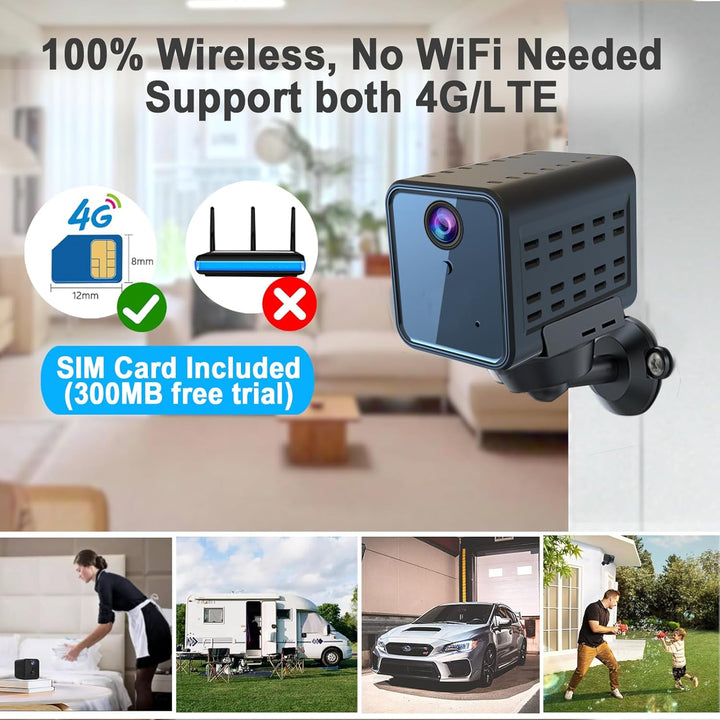 javiscam Mini Kamera,Kamera Überwachung aussen,4G Überwachungskamera, 2K Akku Überwachung Innen,Live