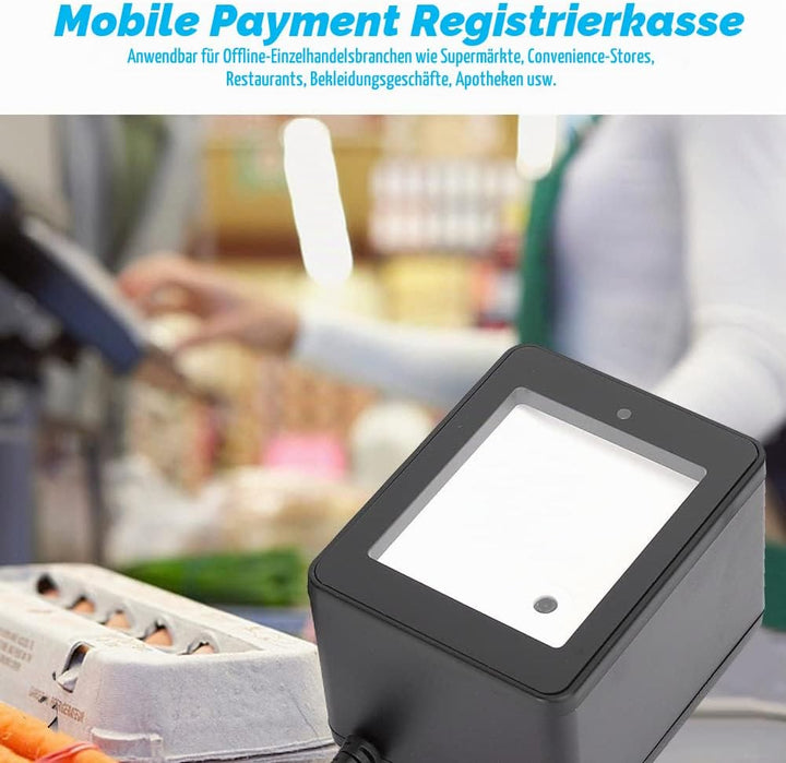 ASHATA Desktop Barcode Scanner, 360° Barcode Scanner, QR Code Scan Plattform, CMOS Supermarket Mobil