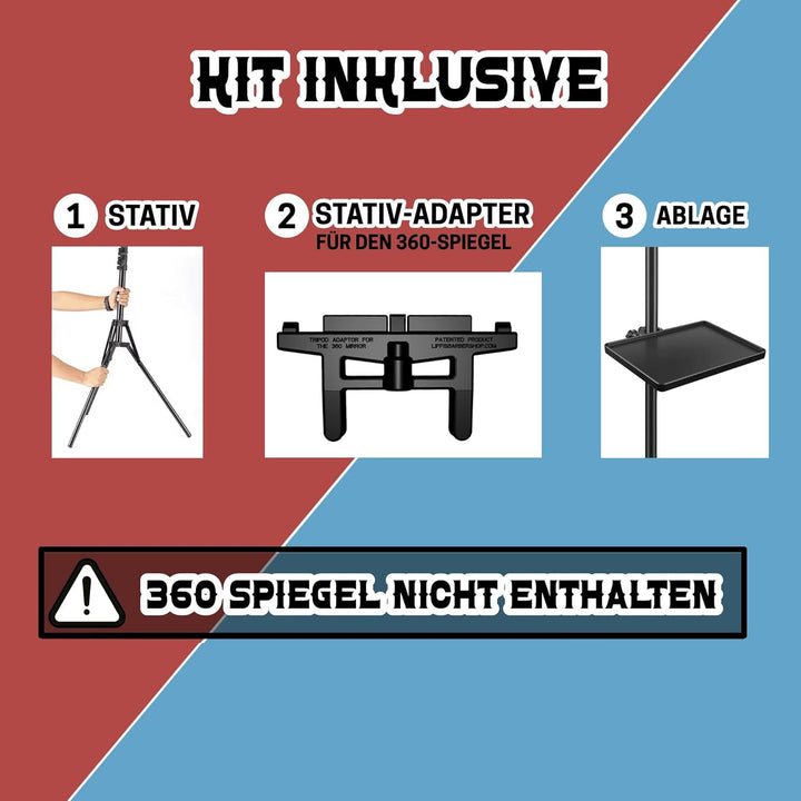 LIPFISBARBERSHOP.COM Stativadapter – Kompatibel mit dem Standard 360° 3-Wege-Portable True Crystal S