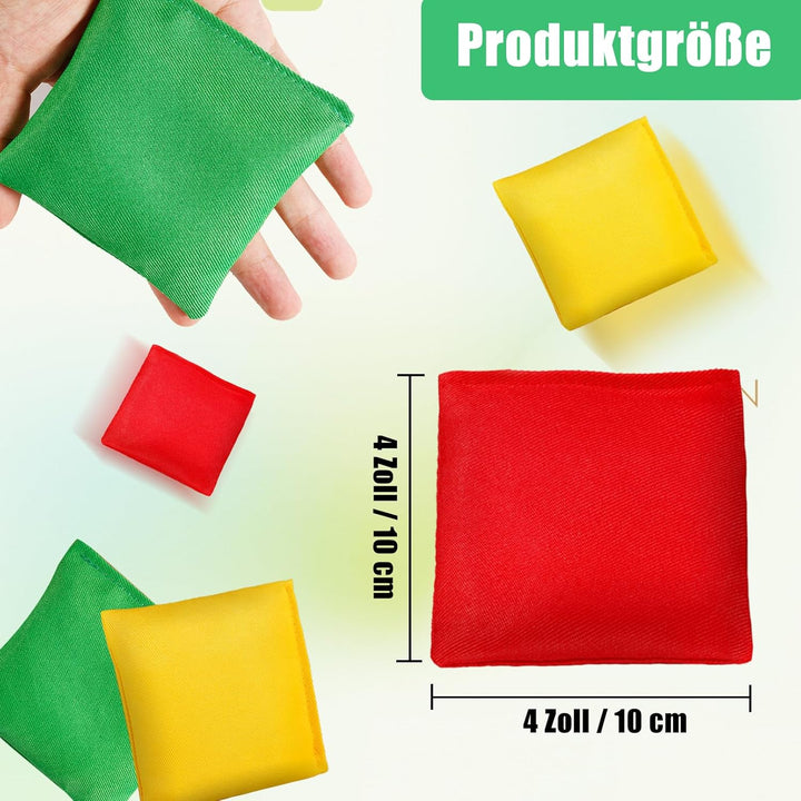 24 Stück Cornhole Säckchen,Wurfsäckchen für Cornhole Spiel,10 x 10 cm Nylon Sitzsäcke Werfen mit Tra