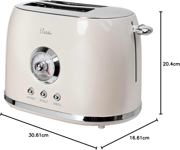 Toaster Retro Style Nostalgia 200, 800 Watt, 2 Scheiben, einstellbarer Bräunungsgrad, automatische Z