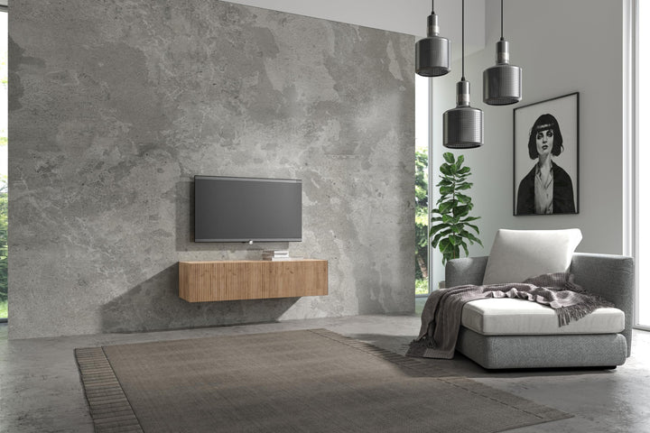Wuun® TV Lowboard I 100cm-280cmI TV Board hängend Hängeschrank Wohnwand/Somero/Eiche 100 Eiche / Eic