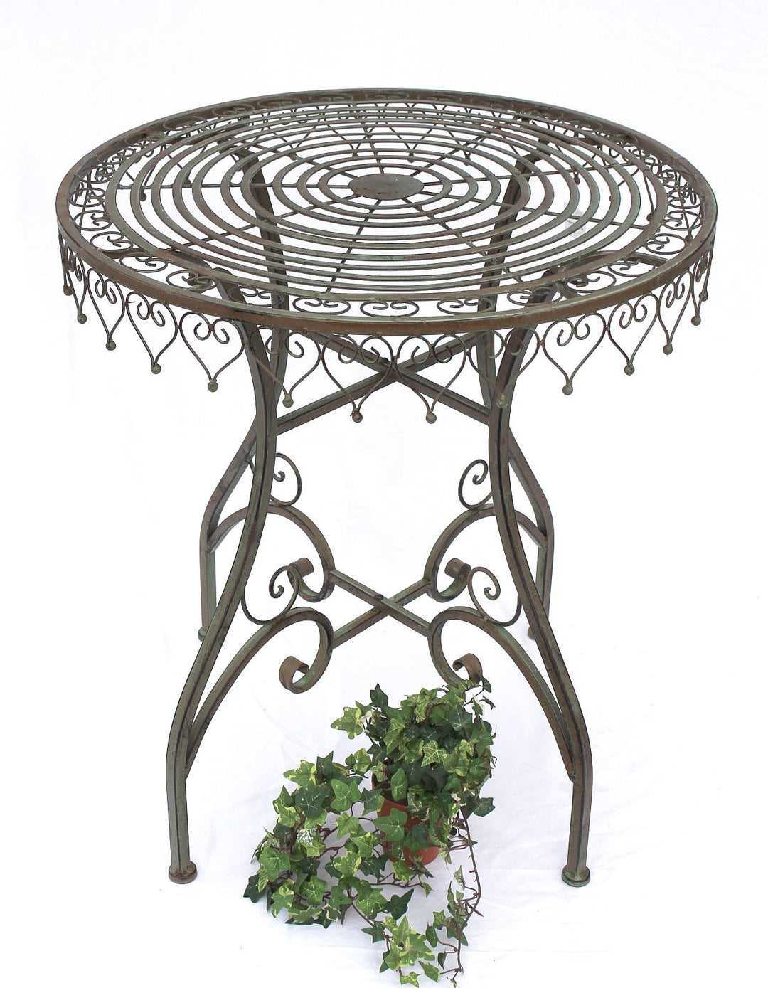 DanDiBo Bistrotisch Antik Rund Klapptisch Malega 12184 Bistro Tisch Gartentisch Metall Eisentisch Ba