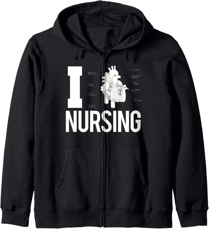 Ich Liebe Krankenpflege Geschenk für Herzkrankenschwester Kapuzenjacke