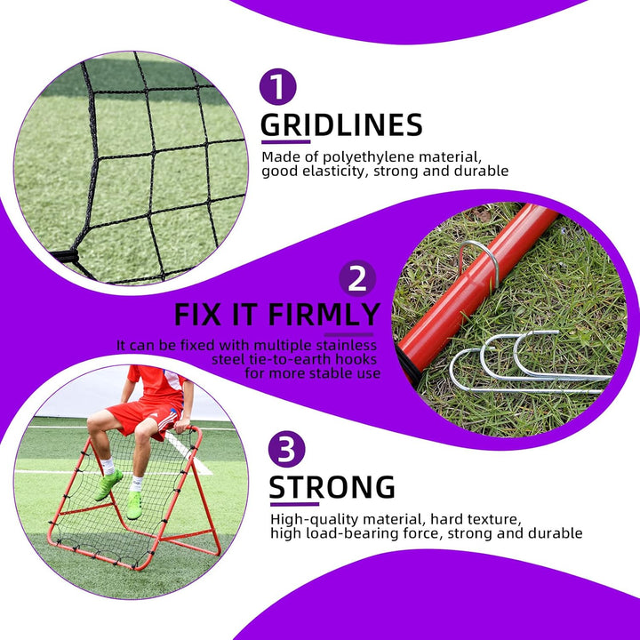 Swpeet 1Pcs Red Soccer Rebounder Net, Perfect for Team or Solo Soccer Training