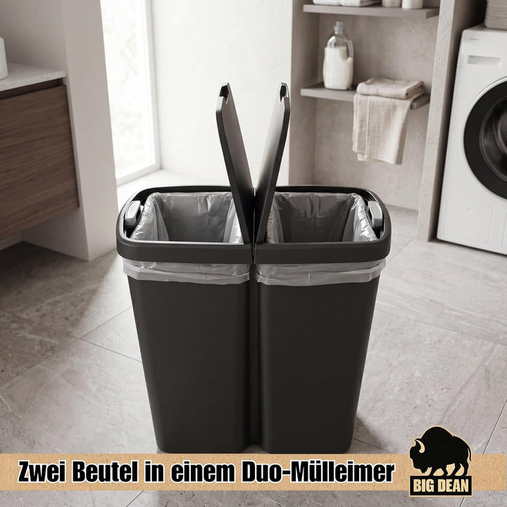 BigDean Duo Bin Mülleimer 2x25 Liter Made in Europe