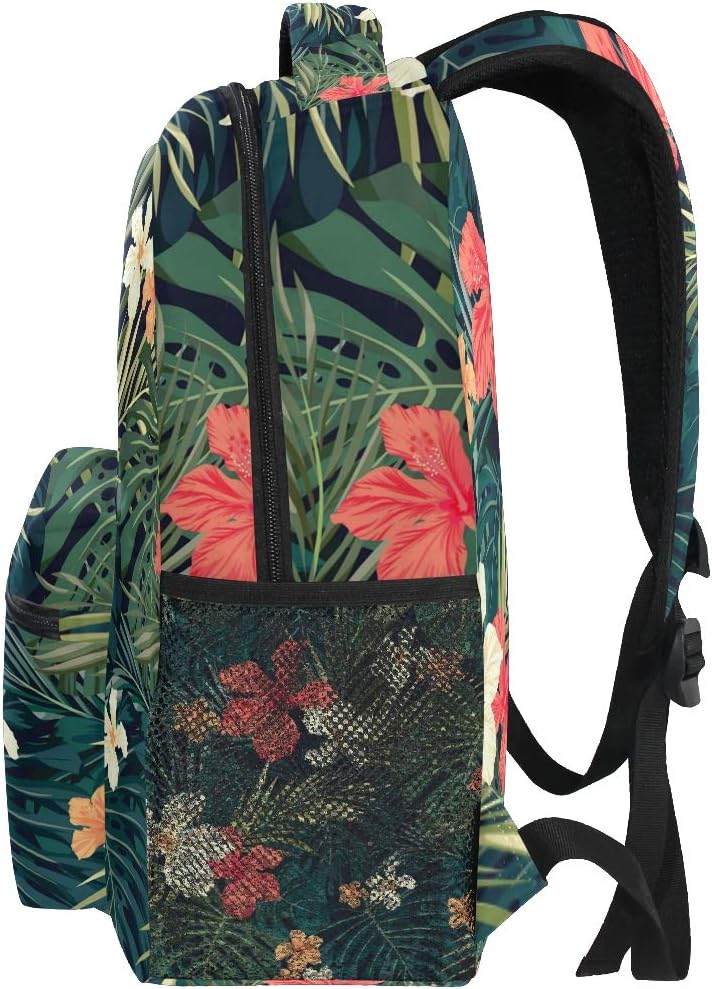 Tropical Hibiscus Flowers Schulrucksack für Jungen Mädchen Kinder Reisetasche Bookbag