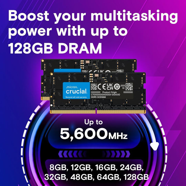 Crucial RAM 48GB DDR5 5600MHz (oder 5200MHz oder 4800MHz) Laptop Arbeitsspeicher CT48G56C46S5 5600MH