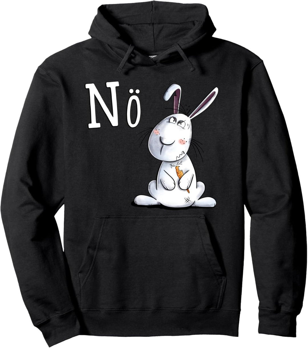 Nö Statement Kaninchen I Nein Hase Fun Tiermotiv Comic Pullover Hoodie