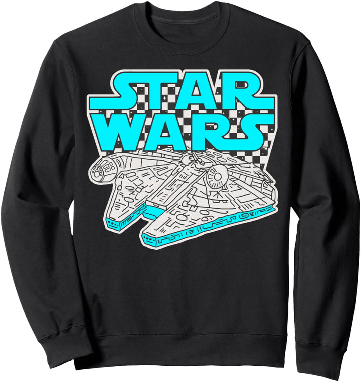 Star Wars Millennium Falcon Checkered Background Poster Sweatshirt