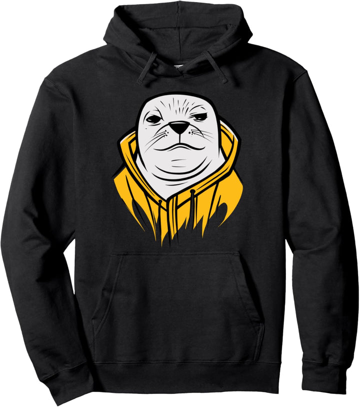 Freche Robbe mit Friesennerz Pullover Hoodie