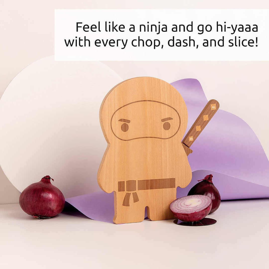 OTOTO – Ninja Board – Kleines Schneidebrett und Messer Set – Küchengeschenk zum Schneiden von Obst u