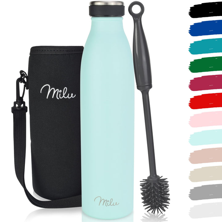 Milu Thermoflasche 350ml 500ml 750ml 1L 1,5L Isolierte Edelstahl Trinkflasche, Thermoskanne Auslaufs