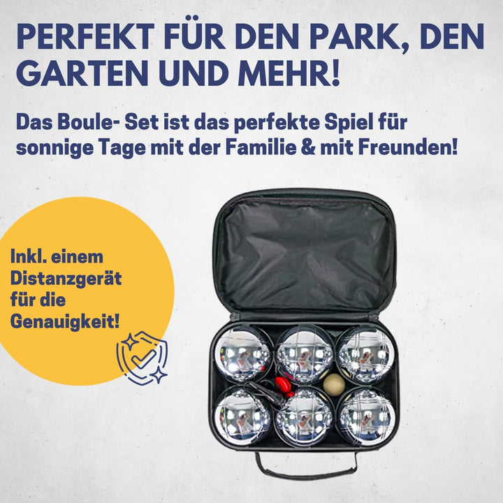 BEST SPORTING Boules-Set Metall I 6 Boule Kugeln &amp; 2 Zielkugeln I Boccia Spiel Outdoor I Boule-Set K