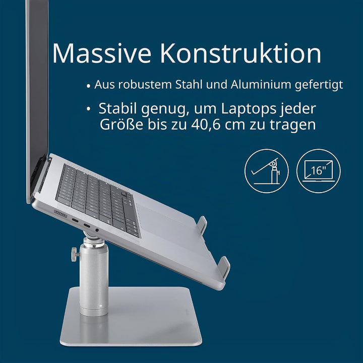 Kensington Laptop-Ständer für Notebooks bis 16 Zoll, höhen- und winkelverstellbar, mit Lüftungsöffnu