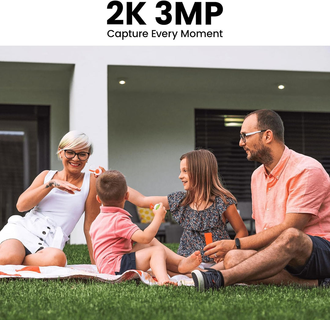 2K Überwachungskamera Aussen Solar - Kamera Überwachung Aussen Akku Kabellos mit Solarpanel, 2,4 GHz