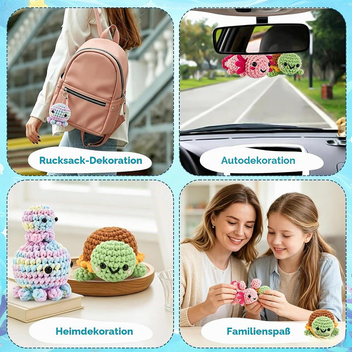 Zummipals Häkelset für Anfänger, Häkelnadel Set Enthält Amigurumi Häkel Zubehör, Häkel Set, Alles in