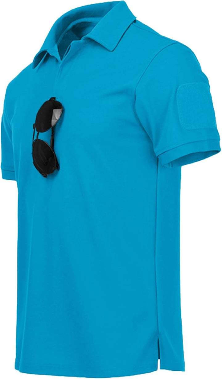geeksport Poloshirt Herren Golf Kurzarm Freizeit Sport Polo Tennis Tshirts mit Brillenhalter Knopfle
