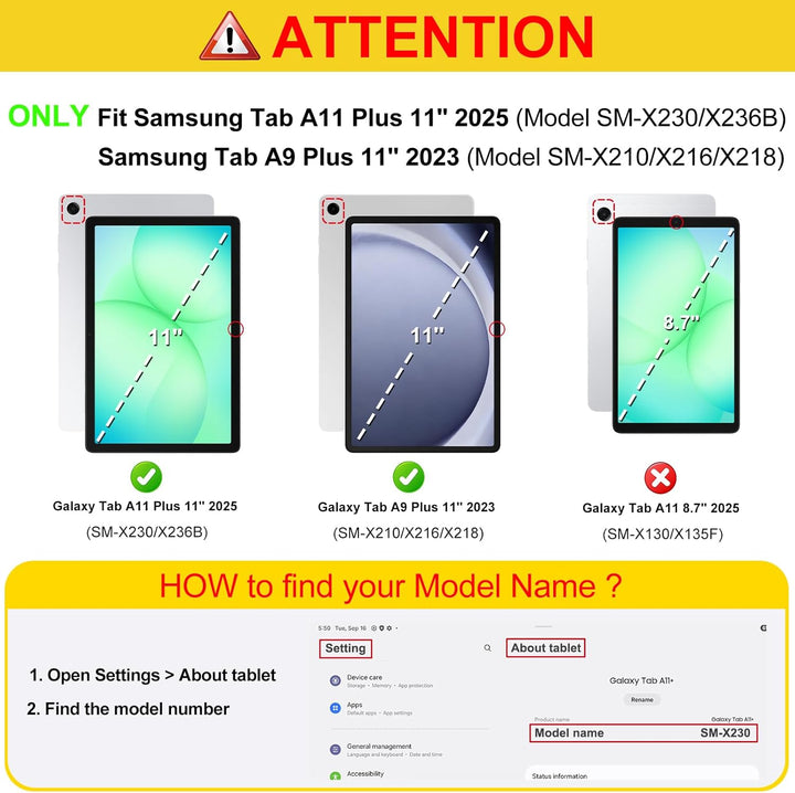 FINTIE Tastatur Hülle für Samsung Galaxy Tab A11+ Plus 11" 2025 / Tab A9+ Plus 11 Zoll 2023 Tablet -