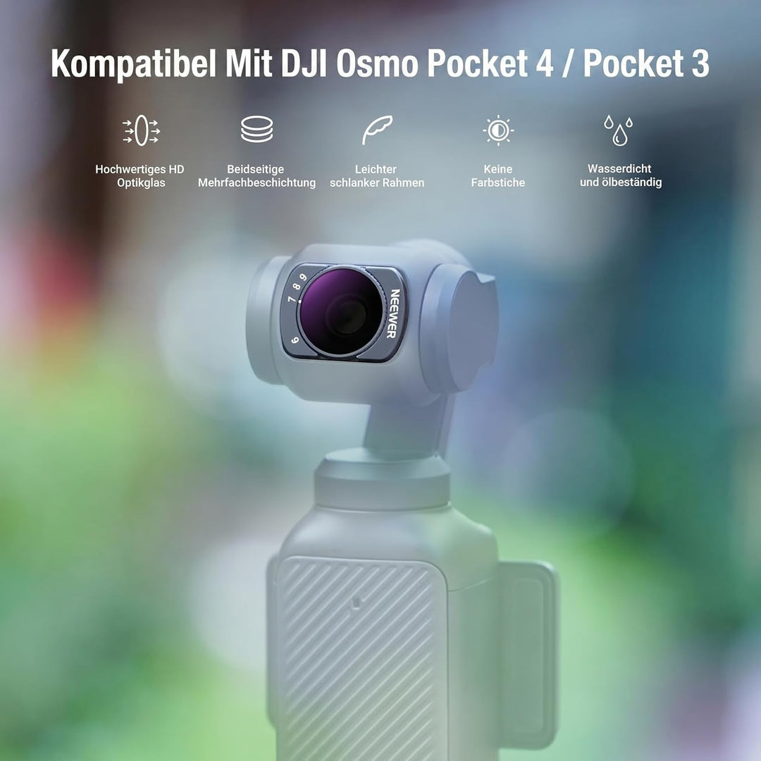 NEEWER Variabler ND Filter kompatibel mit DJI Osmo Pocket 3 und Creator Combo Zubehör, magnetischer