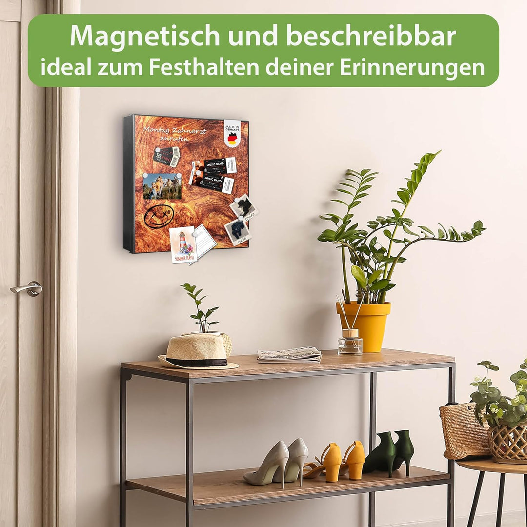 banjado Grosser Schlüsselkasten Glas - Schlüsselbox 30x30cm mit 50 Haken - Schlüsselkasten modern fü