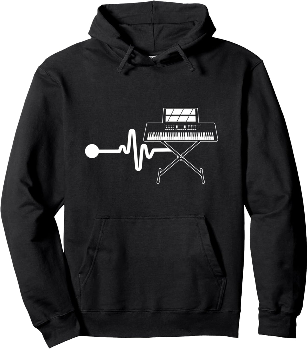 Keyboardspieler Herzschlag Musiker Pullover Hoodie