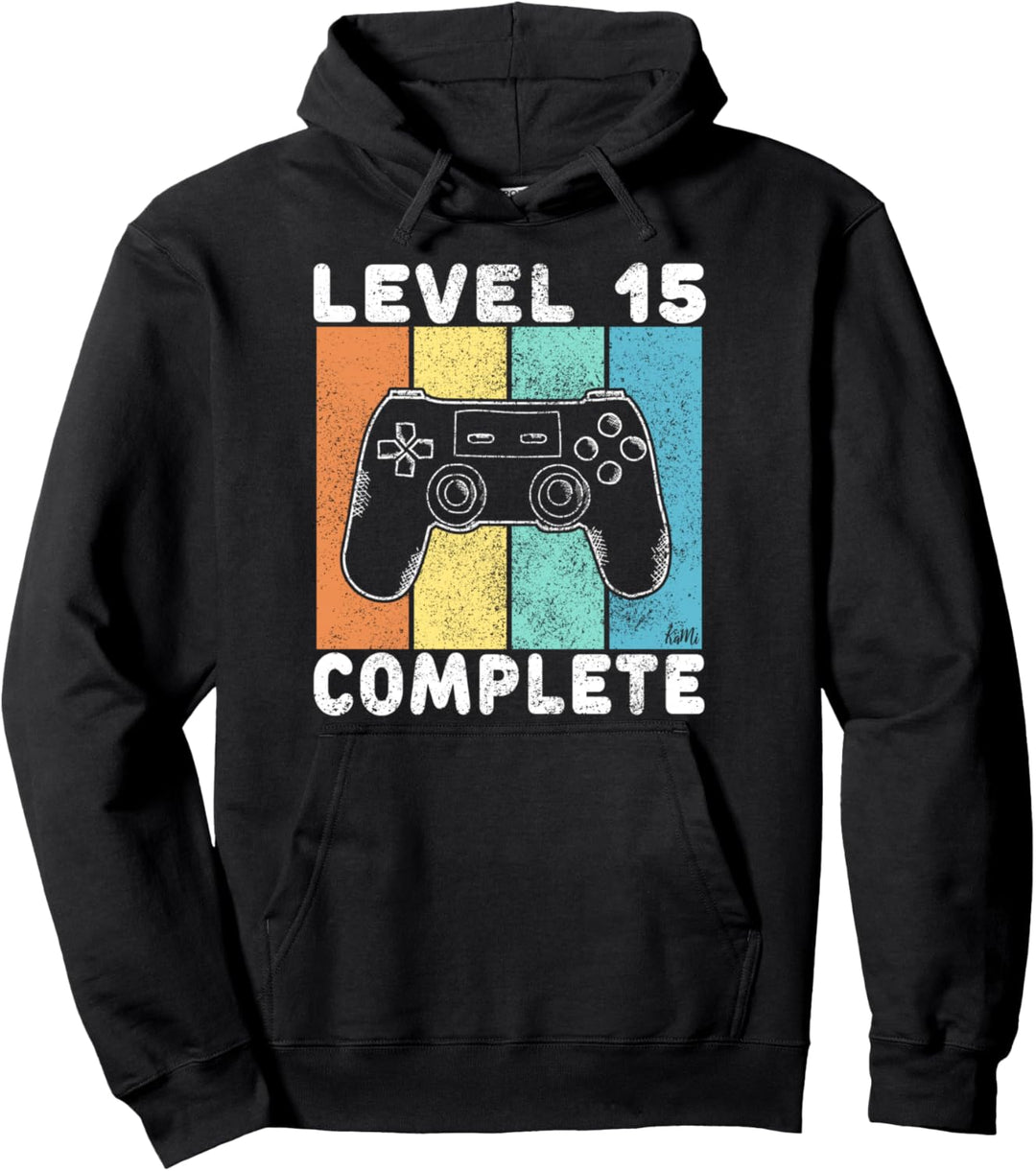 15. Geburtstag Jungen Gamer Level 15 Complete 15 Jahre Pullover Hoodie